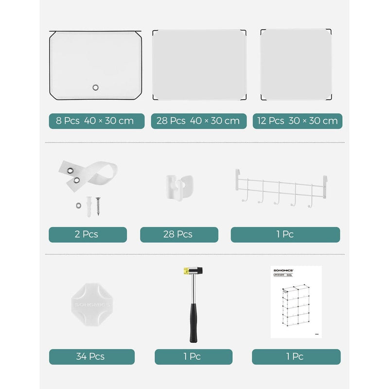 8 Slot White Modular Storage Boxes by Songmics