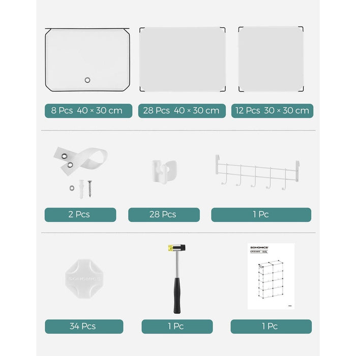 8 Slot White Modular Storage Boxes