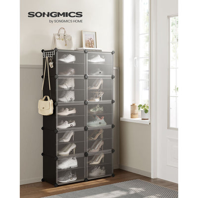 Songmics Plastic Modular Storage Systems, Black, 10 Slot Songmics