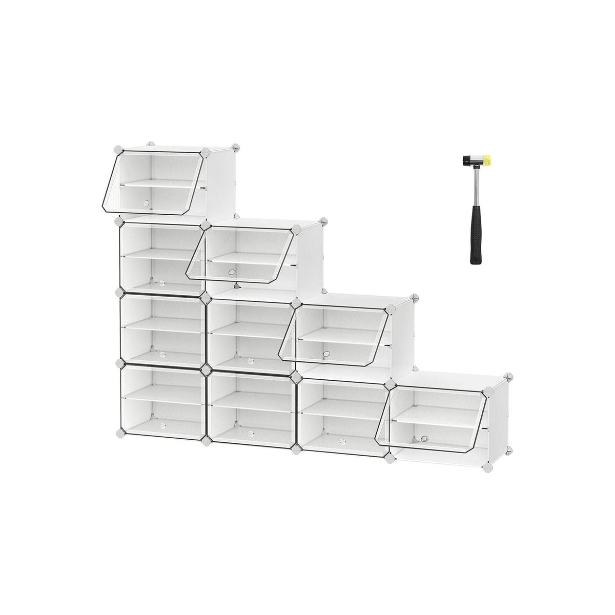 Shop 10 Slot White Plastic Modular Storage Unit by Songmics — Opal Retail