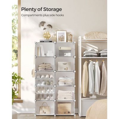 10 Slot White Plastic Modular Storage Unit by Songmics Songmics