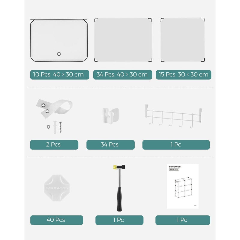 10 Slot White Plastic Modular Storage Unit by Songmics