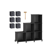 Songmics 6 Cube Storage Unit with Boxes, Black Songmics