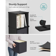 Songmics 6 Cube Storage Unit with Boxes, Black Songmics