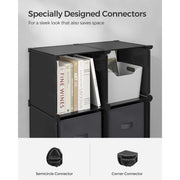 Songmics 6 Cube Storage Unit with Boxes, Black Songmics