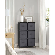 Songmics 6 Cube Storage Unit with Boxes, Black Songmics