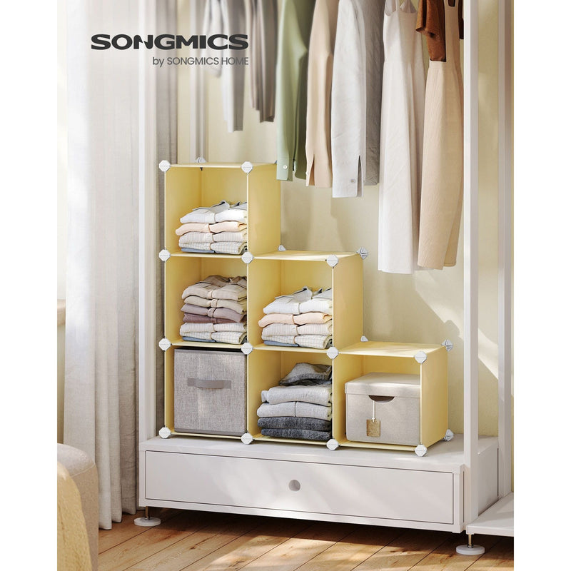 Songmics 6 Cube Storage Unit, Goose Yellow Songmics