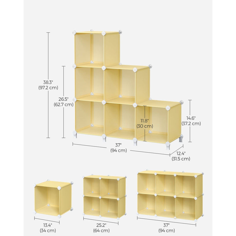 Songmics 6 Cube Storage Unit, Goose Yellow Songmics