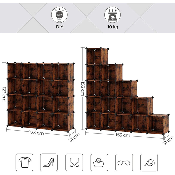 16-Pack Plastic Cube Storage Organisers