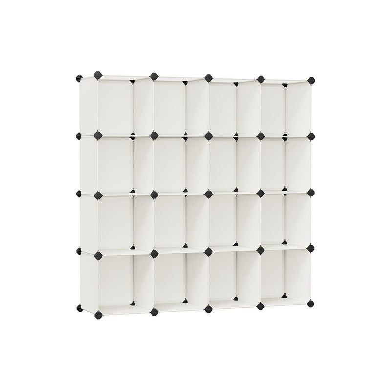 Songmics Plastic Storage Cubes, Cream/White (Set of 16)