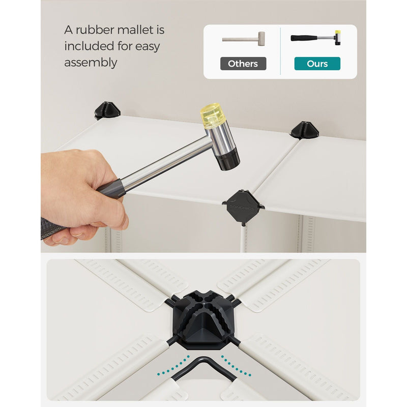 Songmics Plastic Storage Cubes, Cream/White (Set of 16)