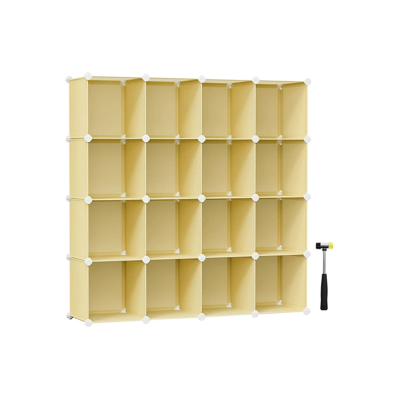 Plastic Storage Cubes Set of 16, Goose Yellow Songmics