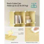 Plastic Storage Cubes Set of 16, Goose Yellow Songmics