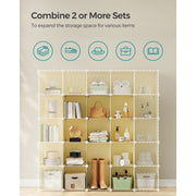 Plastic Storage Cubes Set of 16, Goose Yellow Songmics