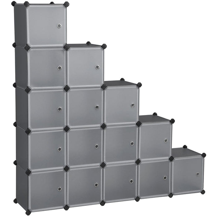 Grey Cube Organiser with Doors