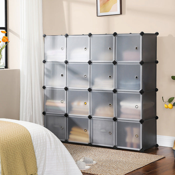 Grey Cube Organiser with Doors