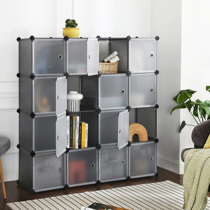 Grey Cube Organiser with Doors