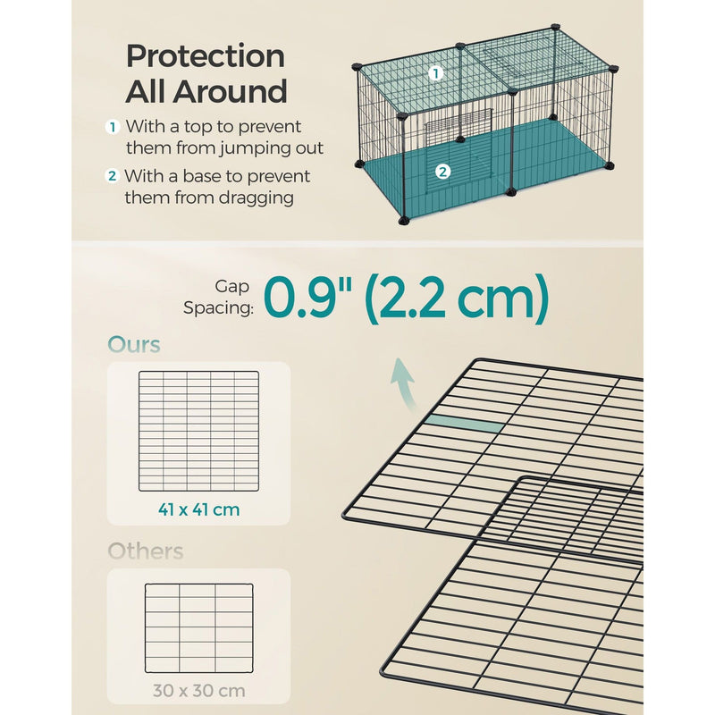 Small Animal Cage, 82 x 41 x 41cm, Black
