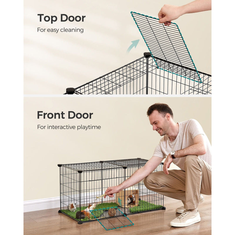 Small Animal Cage, 82 x 41 x 41cm, Black