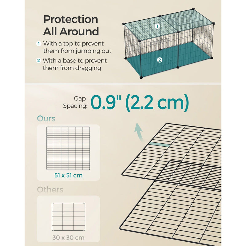 Small Animal Cage, 102x51x51cm, Black