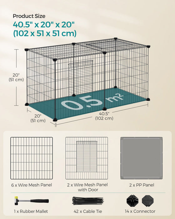 Small Animal Cage, 102x51x51cm, Black