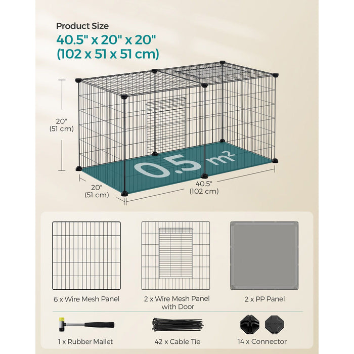 Small Animal Cage, 102x51x51cm, Black