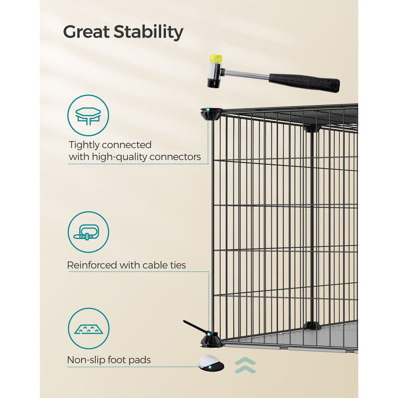 Small Animal Cage, 102x51x51cm, Black