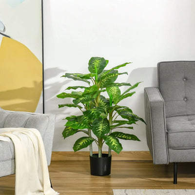 Artificial Evergreen Tree Fake Decorative Plant in Nursery Pot for Indoor Outdoor Décor, 95cm AOSOM