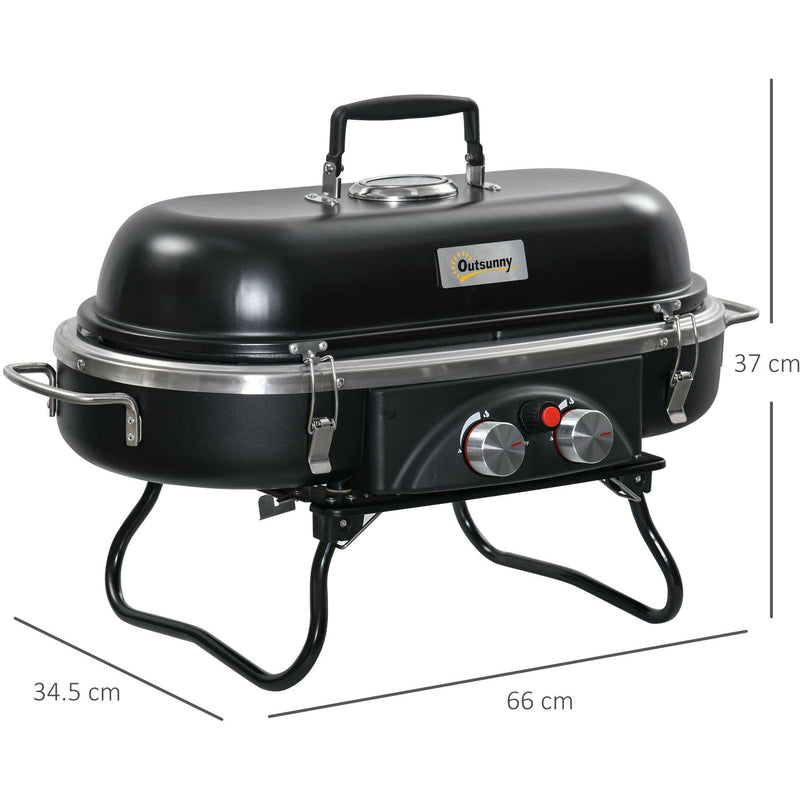 Foldable 2 Burner Gas BBQ Grill, Table Top