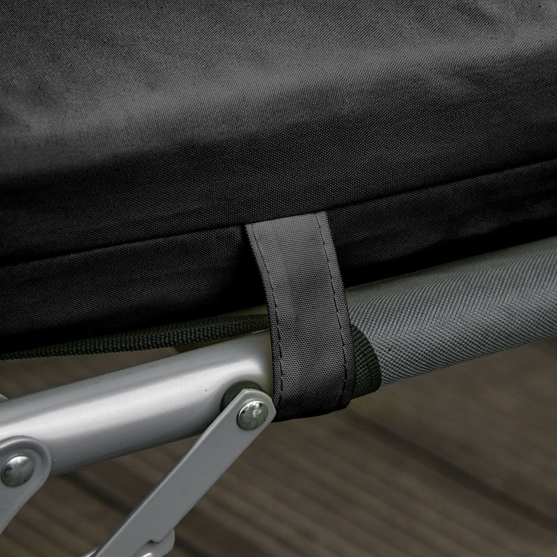 Sun Lounger Cushions with Ties 196x55cm Black