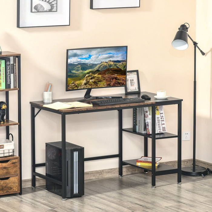 Study & Home Office Desk With Shelves, 120x60x76cm