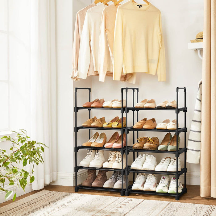 5 Tier Metal Shoe Rack Stackable