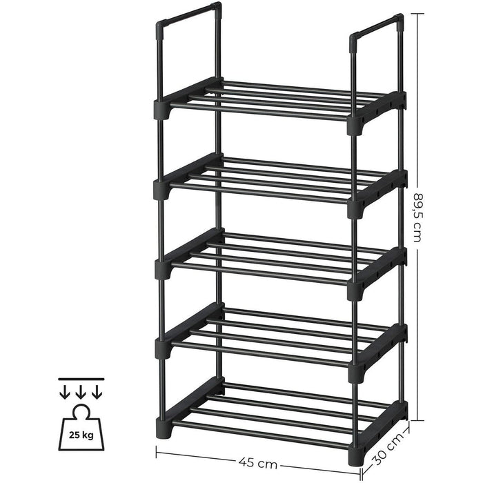 5 Tier Metal Shoe Rack Stackable