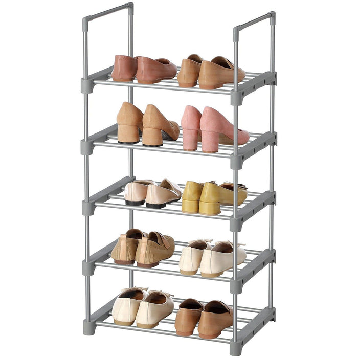 5 Tier Metal Shoe Rack Stackable