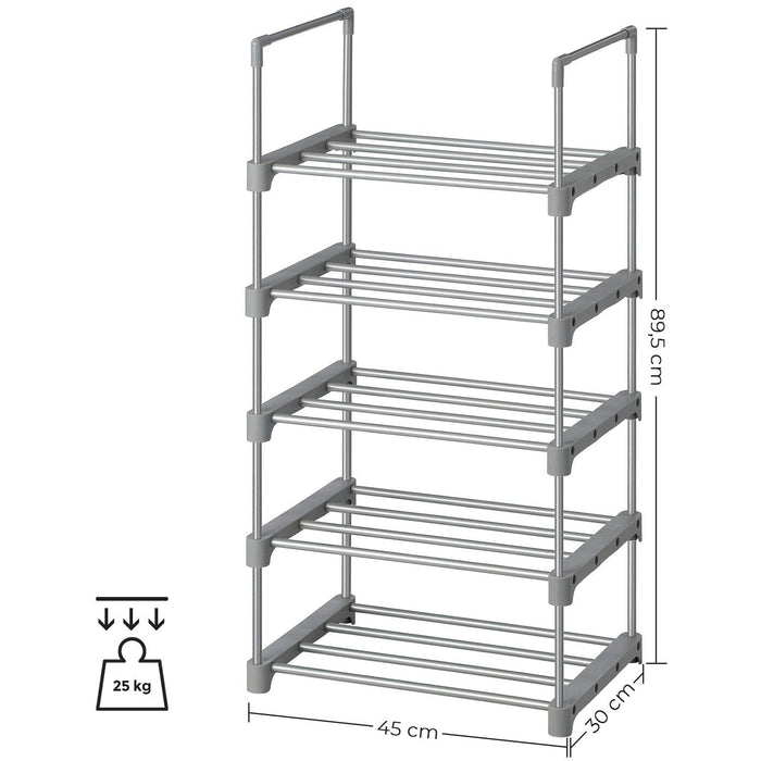 5 Tier Metal Shoe Rack Stackable