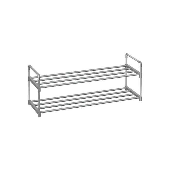 Shoe Rack 2 Tier Grey Metal