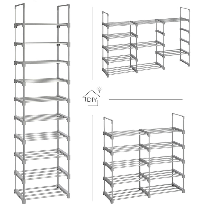 Shoe Rack, Shoe Organiser, 10 Tier, Metal