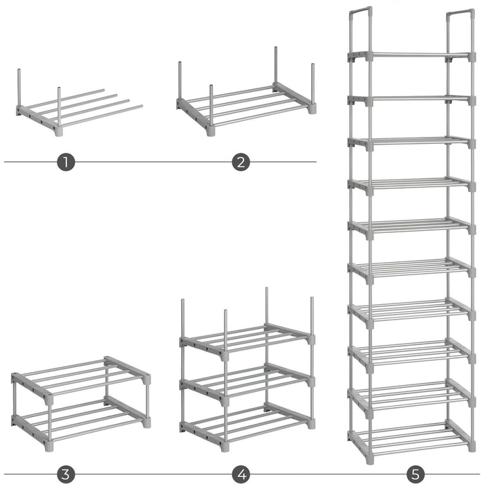 Shoe Rack, Shoe Organiser, 10 Tier, Metal