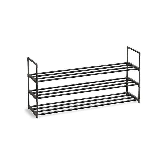 Shoe Rack 3 Tier, Black Metal