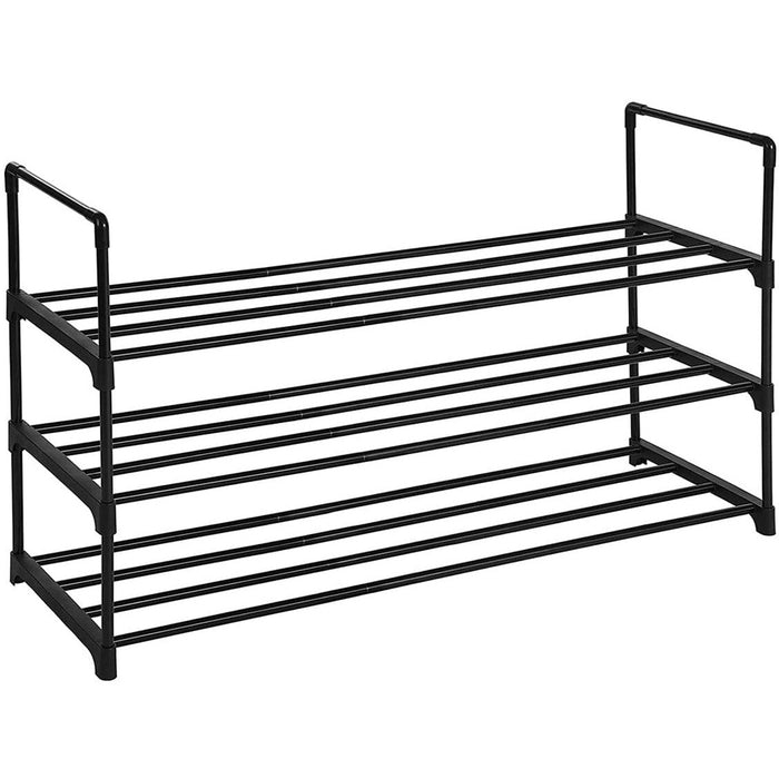 Black Metal Shoe Rack 3 Tier