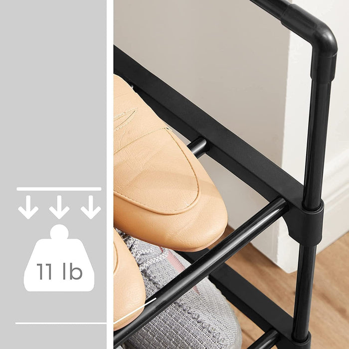 Black Metal Shoe Rack 3 Tier