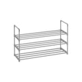 Shoe Rack 3 Tier, Grey Metal Songmics