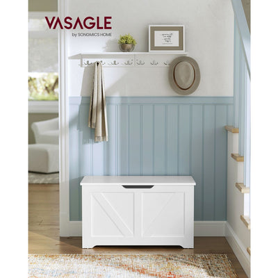 Vasagle Wooden Storage Bench Box With Lid, 40x80x46cm VASAGLE