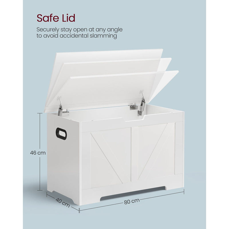 Vasagle Wooden Storage Bench Box With Lid, 40x80x46cm