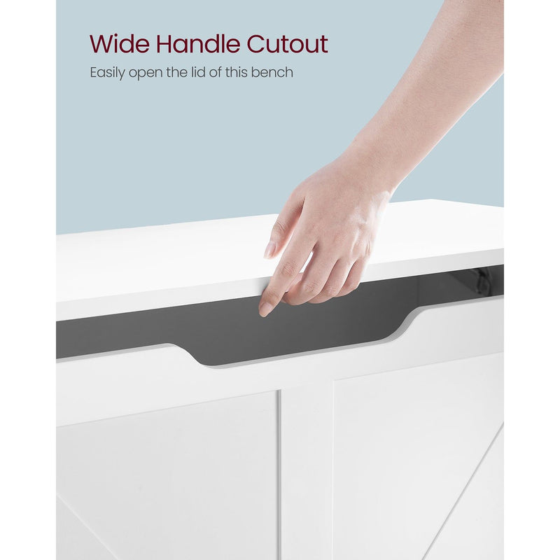 Vasagle Wooden Storage Bench Box With Lid, 40x80x46cm