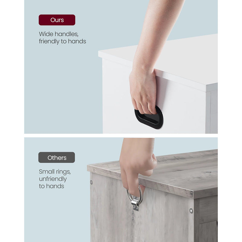 Vasagle Wooden Storage Bench Box With Lid, 40x80x46cm