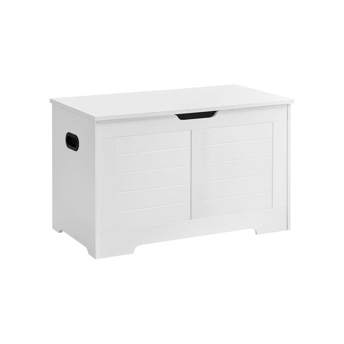 Vasagle White Wooden Storage Bench Box With Lid