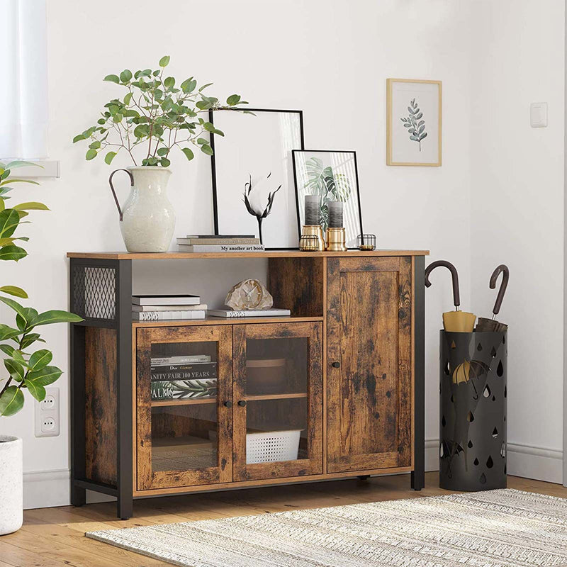 Vasagle Industrial Sideboard Cabinet, Brown/Black