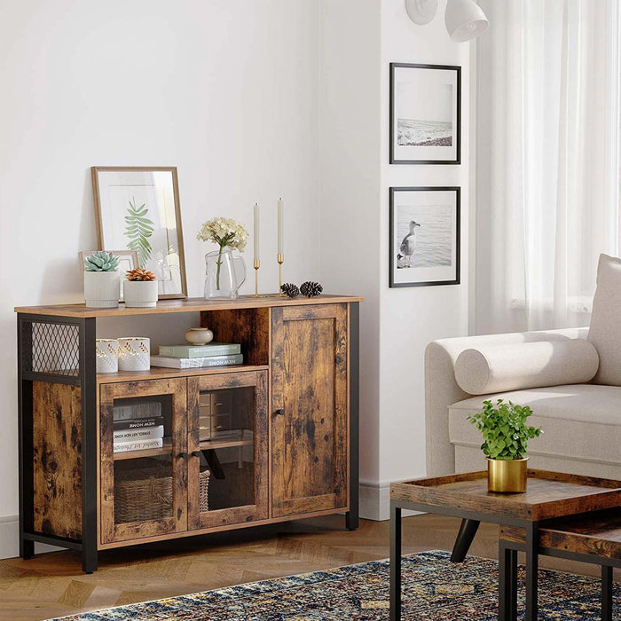 Vasagle Sideboard Cabinet Industrial, Brown/Black