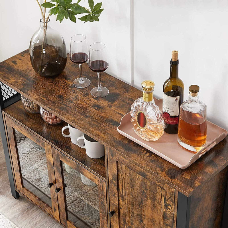 Vasagle Industrial Sideboard Cabinet, Brown/Black